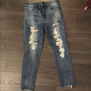 American Eagle high waisted skinny ripped jeans